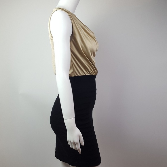 Express Gold Black Dress XS - Picture 4 of 6